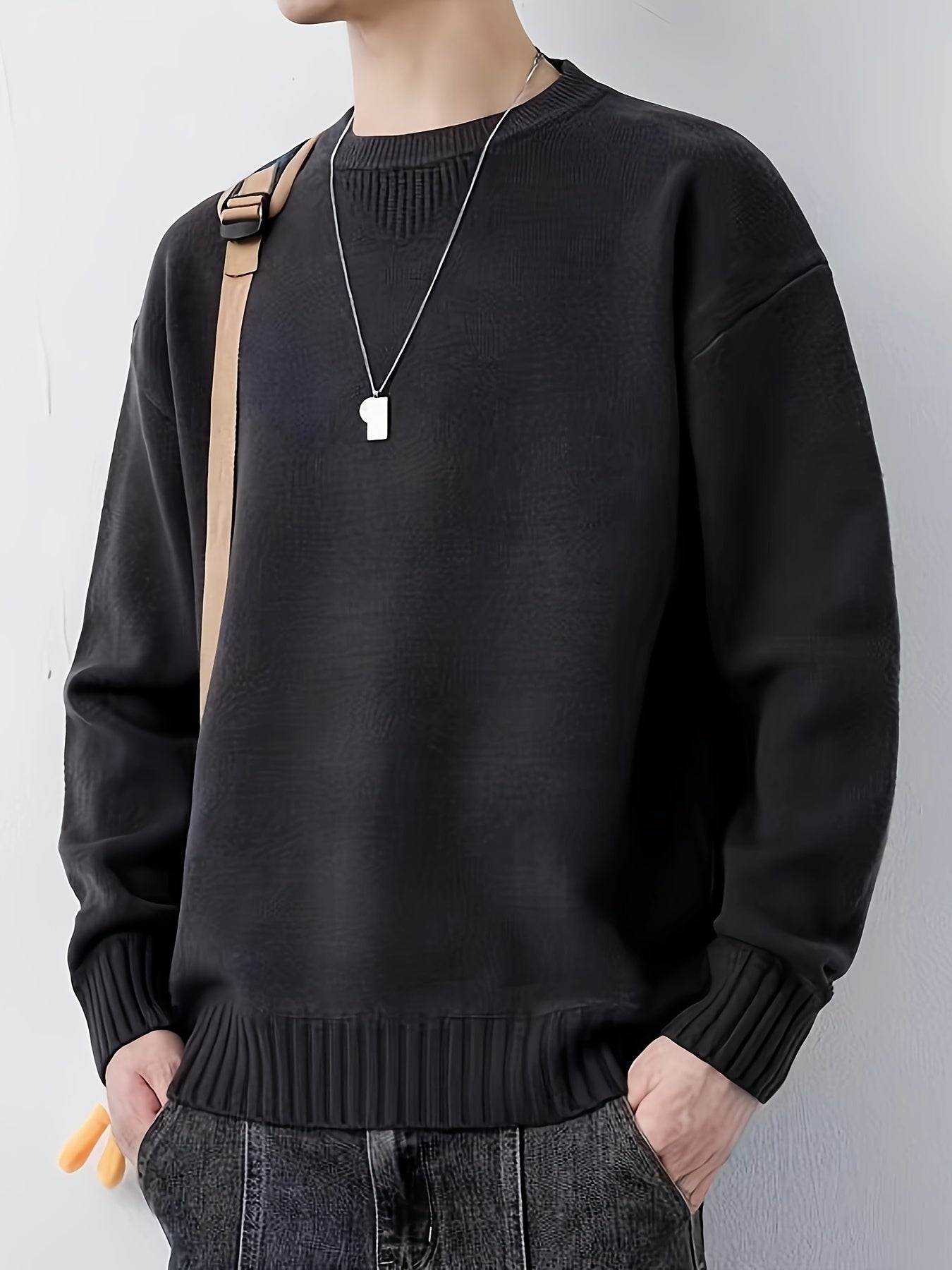 Cozy Knit Crew Neck Sweater - Men