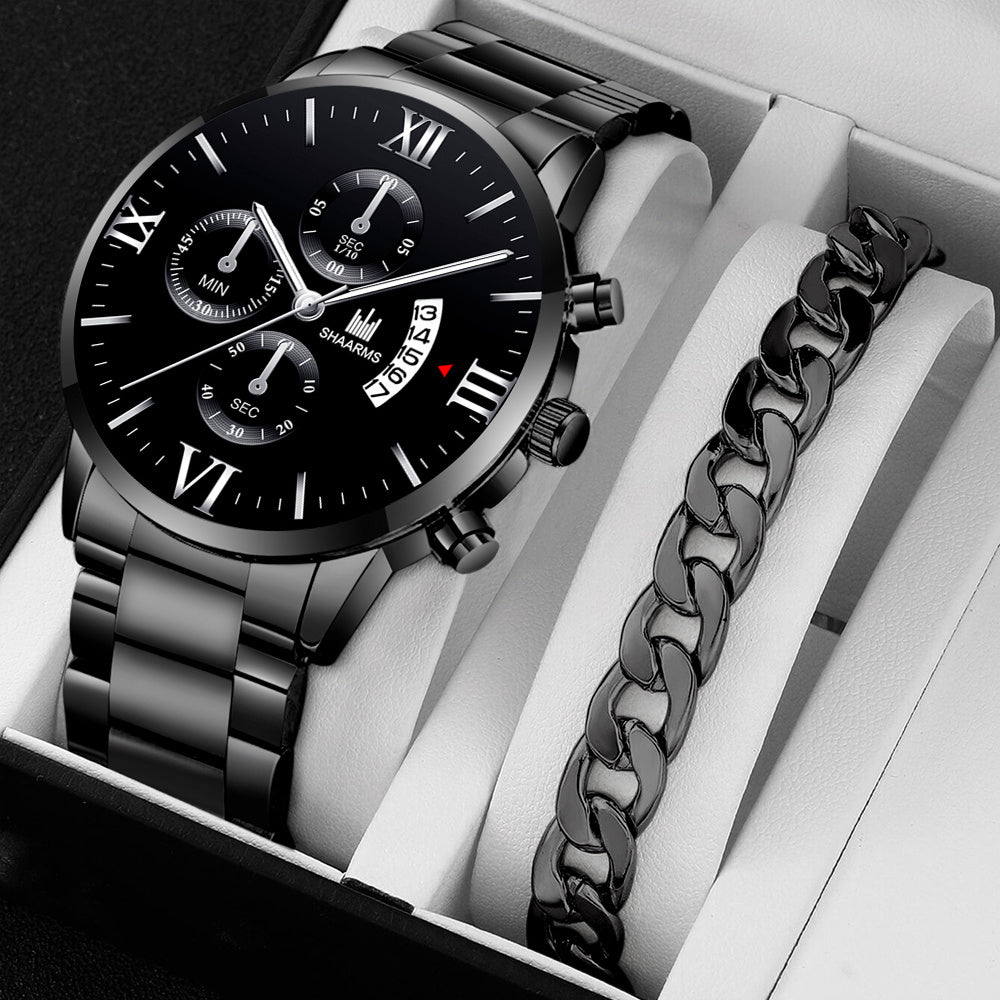 Men's Business Quartz Watch With Faux Three Subdials