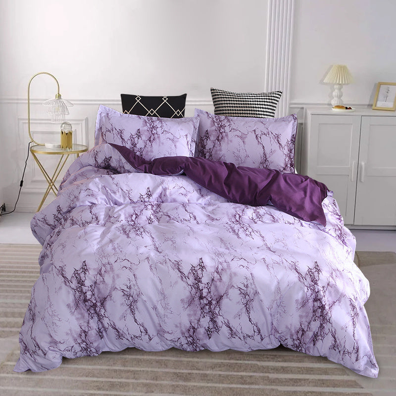 3-Piece Marble Luxury Duvet Cover Set