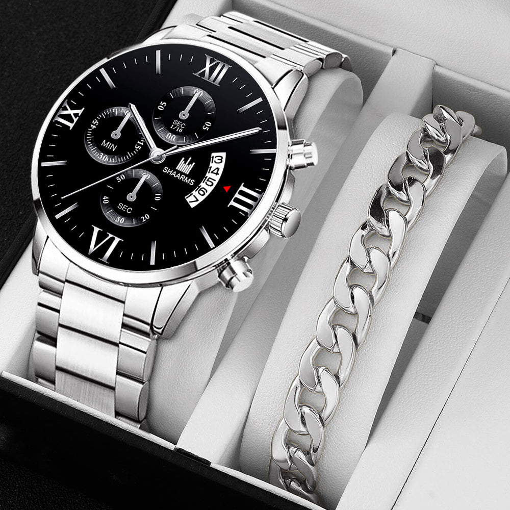 Men's Business Quartz Watch With Faux Three Subdials