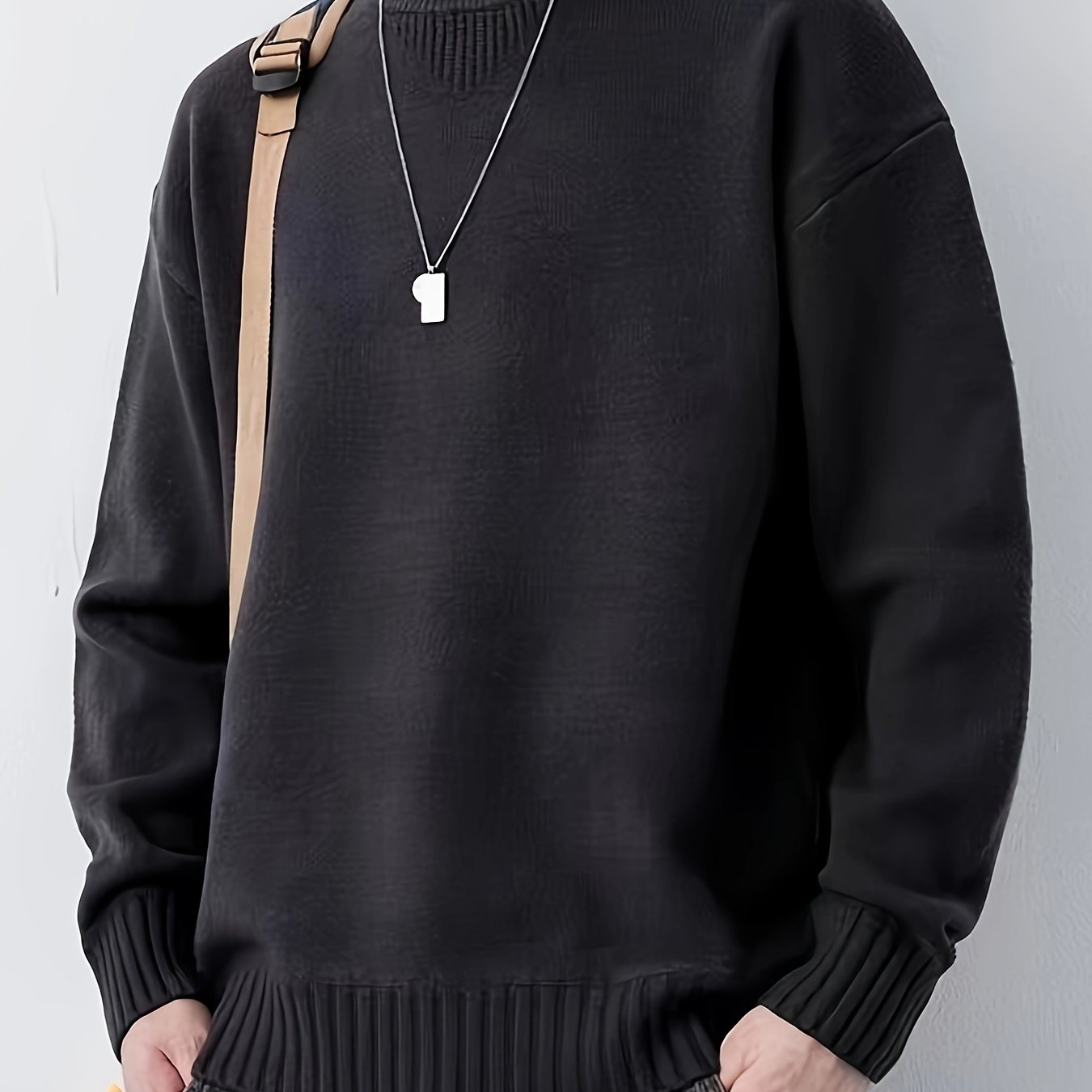 Cozy Knit Crew Neck Sweater - Men