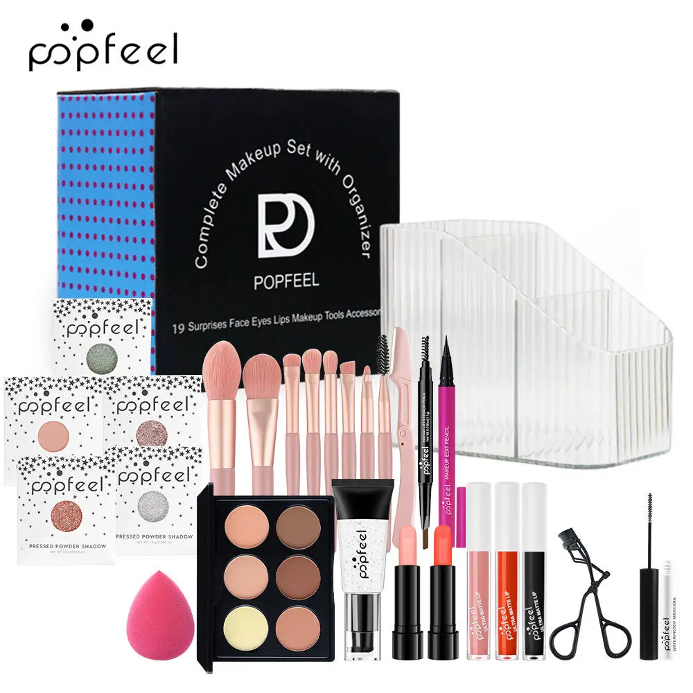 Makeup Kit Full Set All in One Eye Shadow Eyebrow Lipstick Mascara Contour Powder Brush Sets