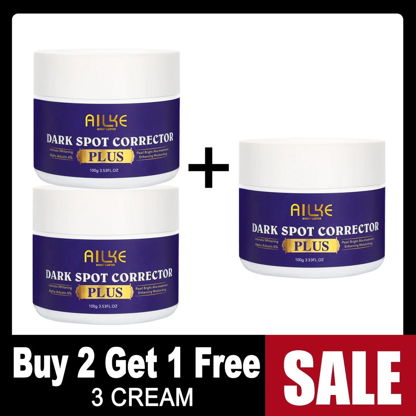 AILKE Skin Lightening Bleaching Cream, Remove Melanin, Black Spots, Cleaning, For Dark Skin, Black Skin, And Caramel Skin