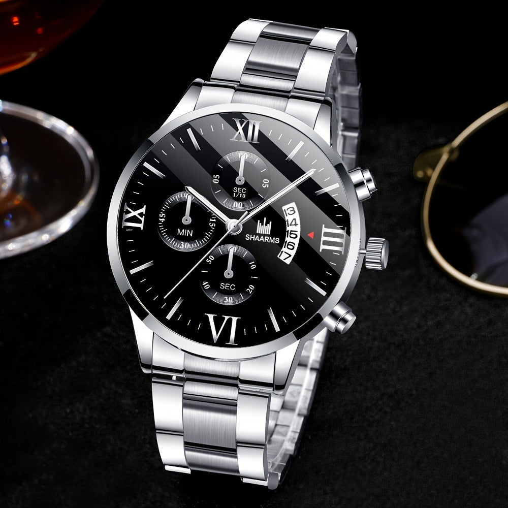 Men's Business Quartz Watch With Faux Three Subdials