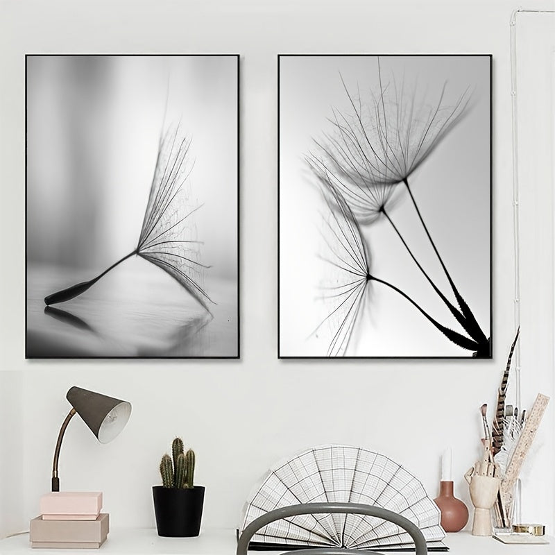 3pcs Black White Dandelion Flower Wall Poster
