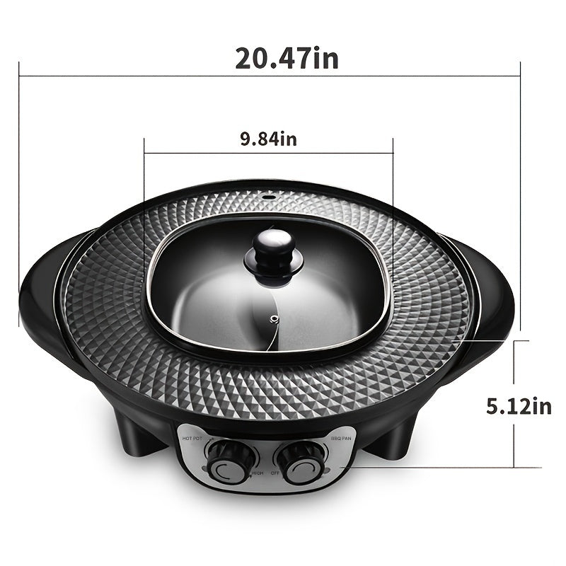 Electric Smokeless BBQ Grill and Hot Pot Duo