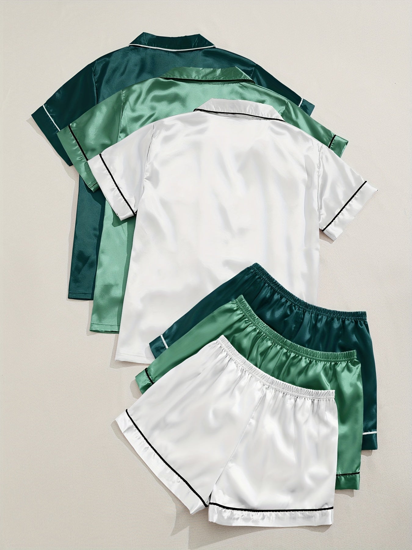 3 Sets Satin Pajama Set Women's Sleepwear & Loungewear