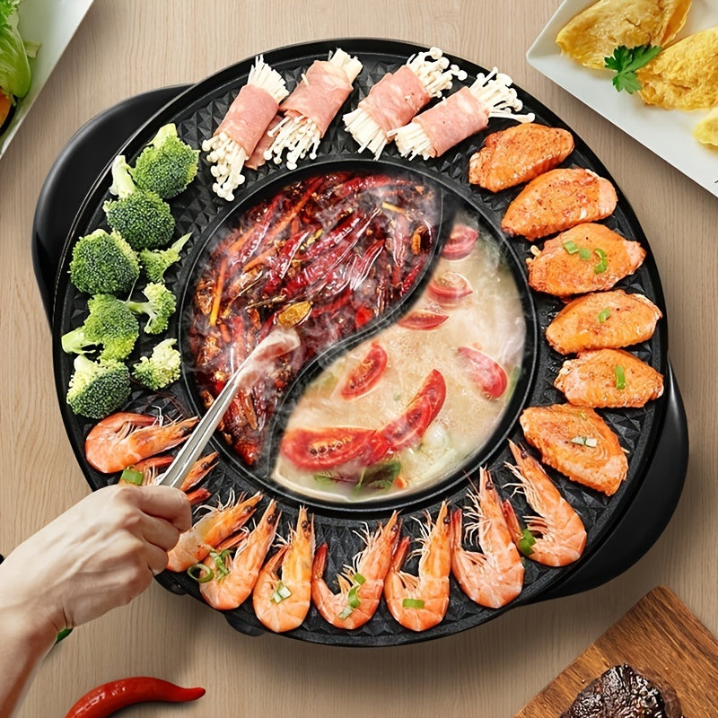 Electric Smokeless BBQ Grill and Hot Pot Duo