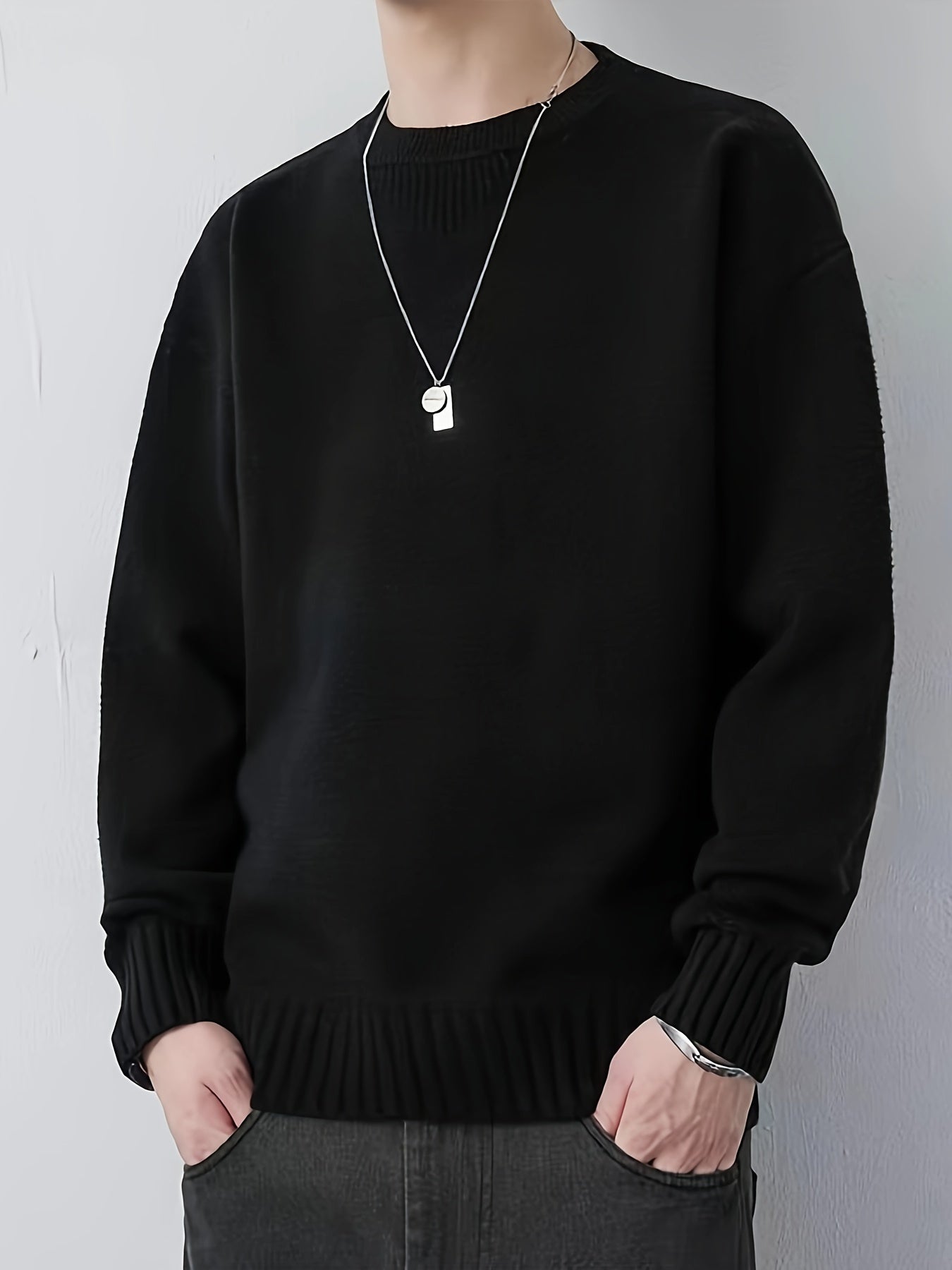 Cozy Knit Crew Neck Sweater - Men