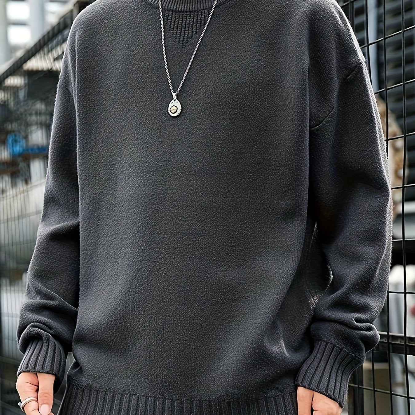 Cozy Knit Crew Neck Sweater - Men
