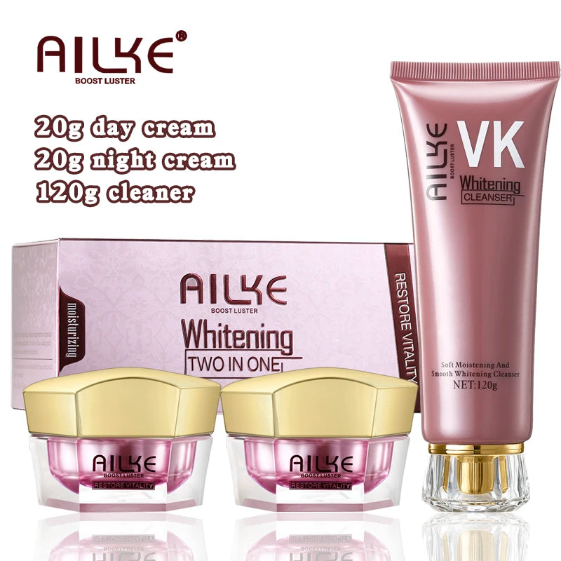 [INDUSTRY] AILKE Lightening Cream, Antioxidant, Glowing, Reduce Spots Whitening Set for All Skin Types