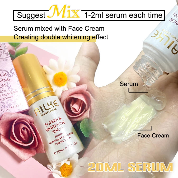 [INDUSTRY] AILKE Lightening Cream, Antioxidant, Glowing, Reduce Spots Whitening Set for All Skin Types