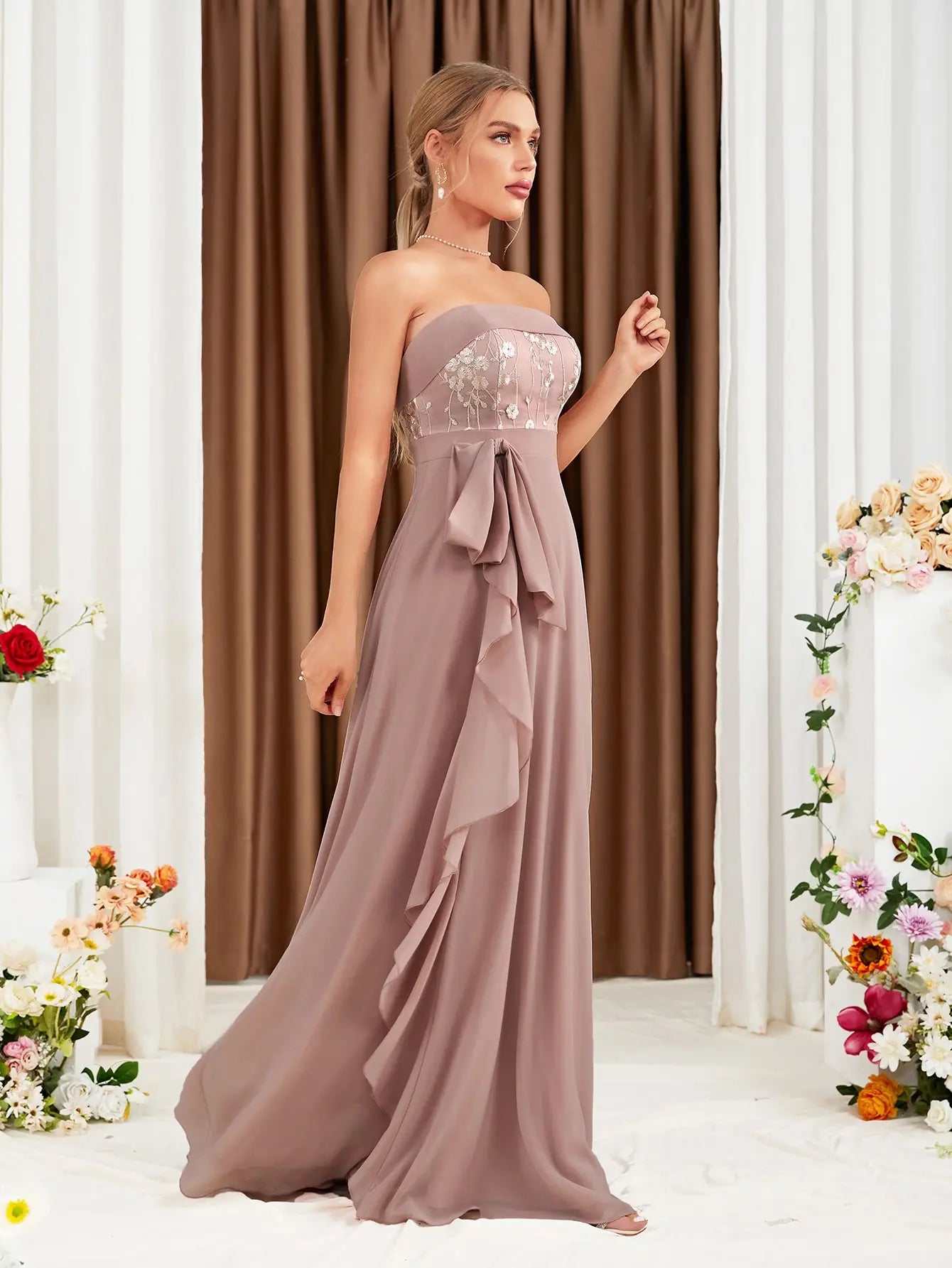 Formal Classic dress- Pink