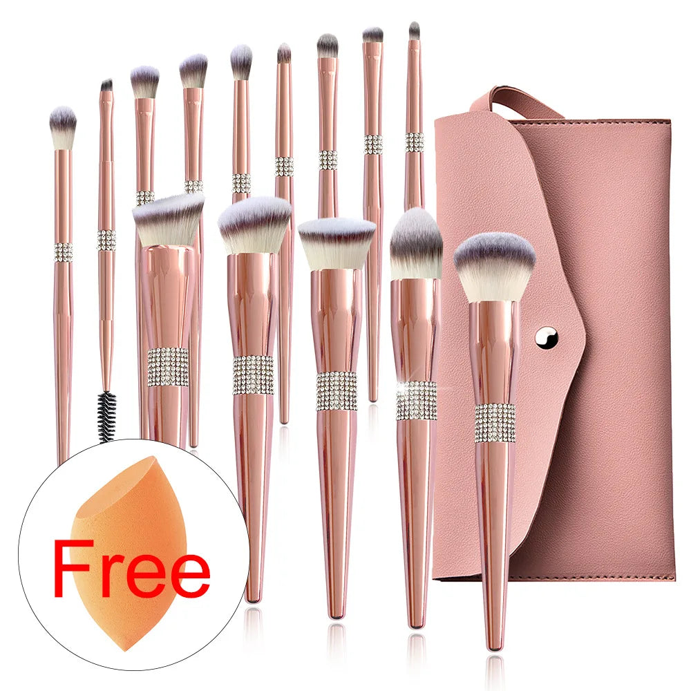 [INDUSTRY] 14pieces Rose Gold Makeup Brushes Set
