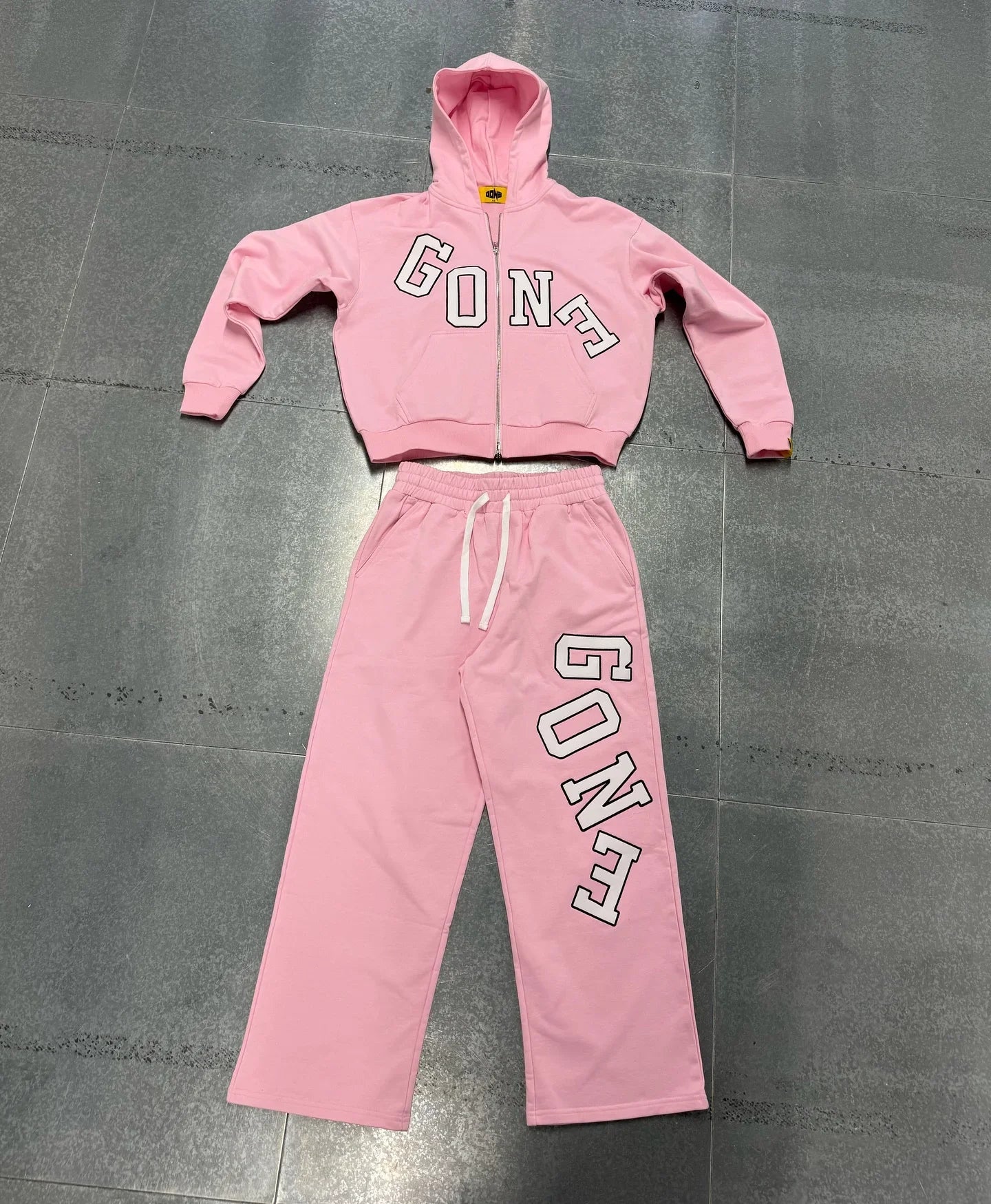 Harajuku Casual American Style Letter Print Streetwear Two Piece Set Hoodies Mens Sweatshirt Y2k Sweatpants Oversized Zip Hoodie