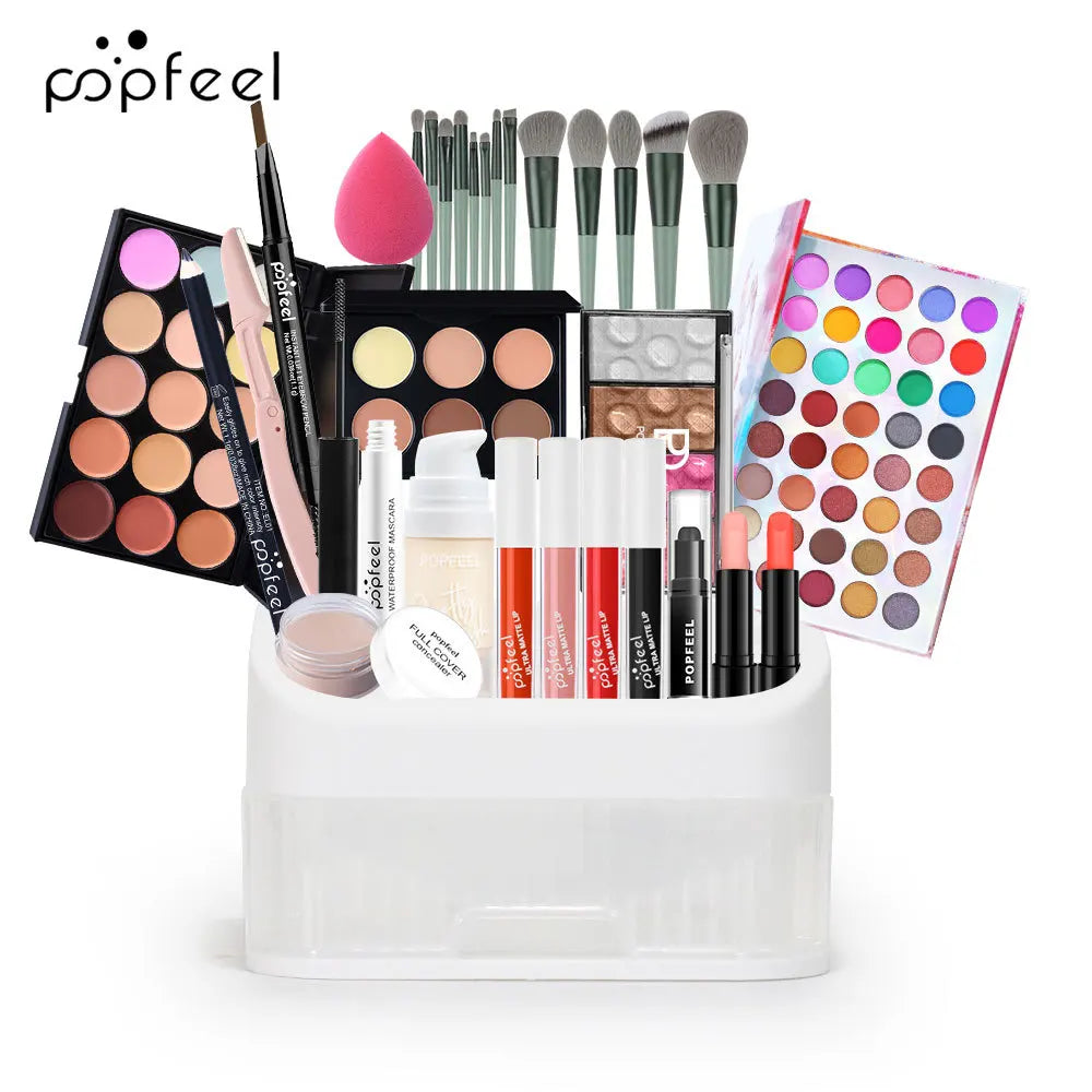 Makeup Kit Full Set All in One Eye Shadow Eyebrow Lipstick Mascara Contour Powder Brush Sets