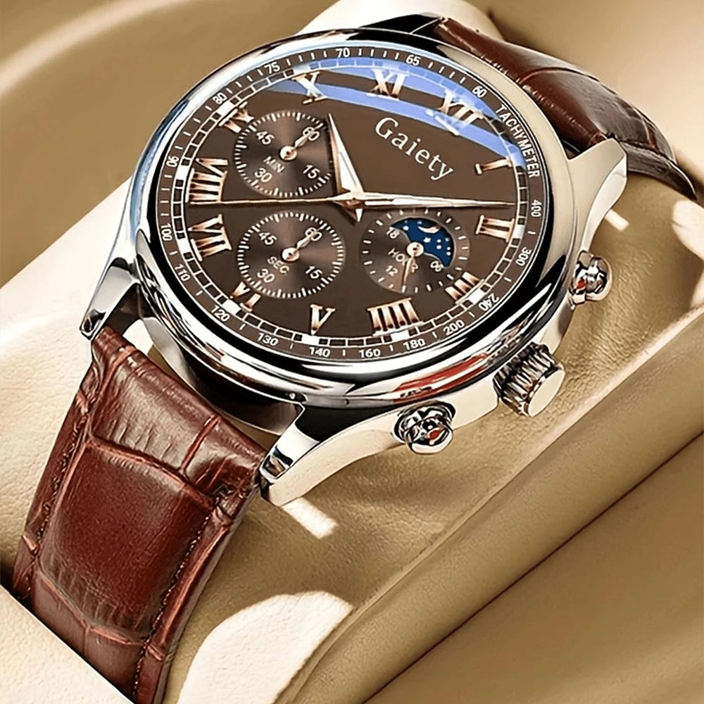 1PCS Fashion Watch Set Business Versatile Retro Quartz Watch