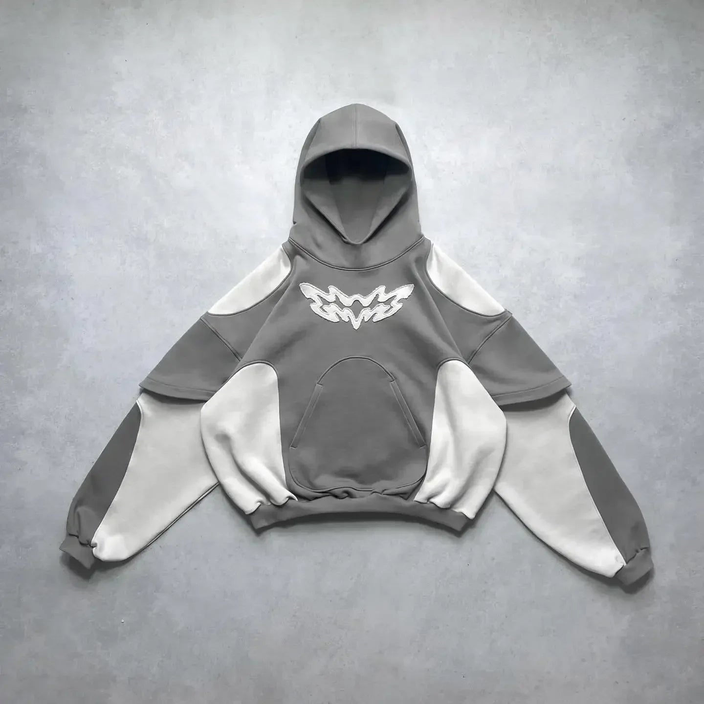 [INDUSTRY] American Fashion Embroidery Oversize Zipper Hoodie Men Y2K