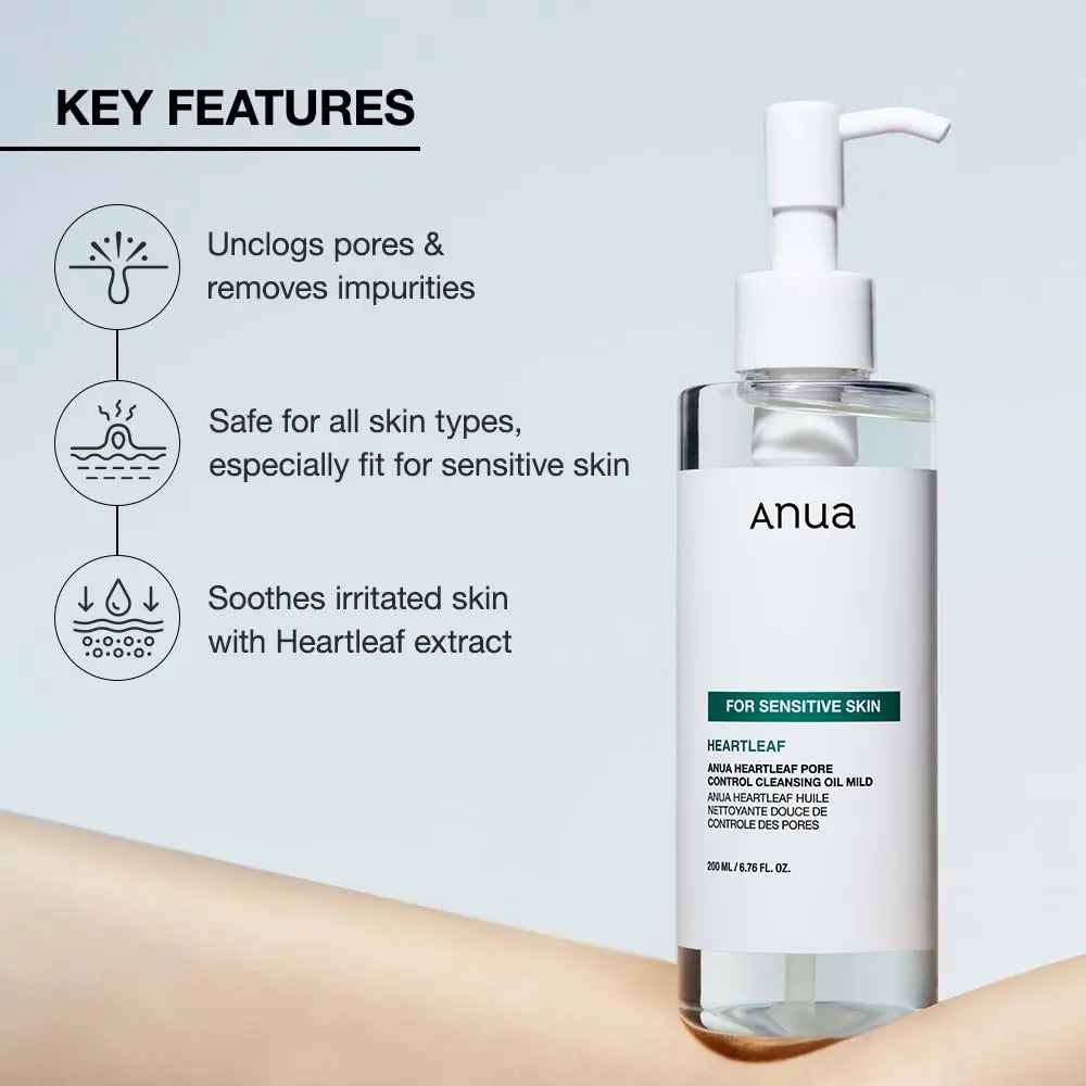 ANUA Heartleaf Houttuynia Cordyceps Facial Cleansing Pores Deep Cleansing Makeup Remover Gentle and Non-irritating 200ml