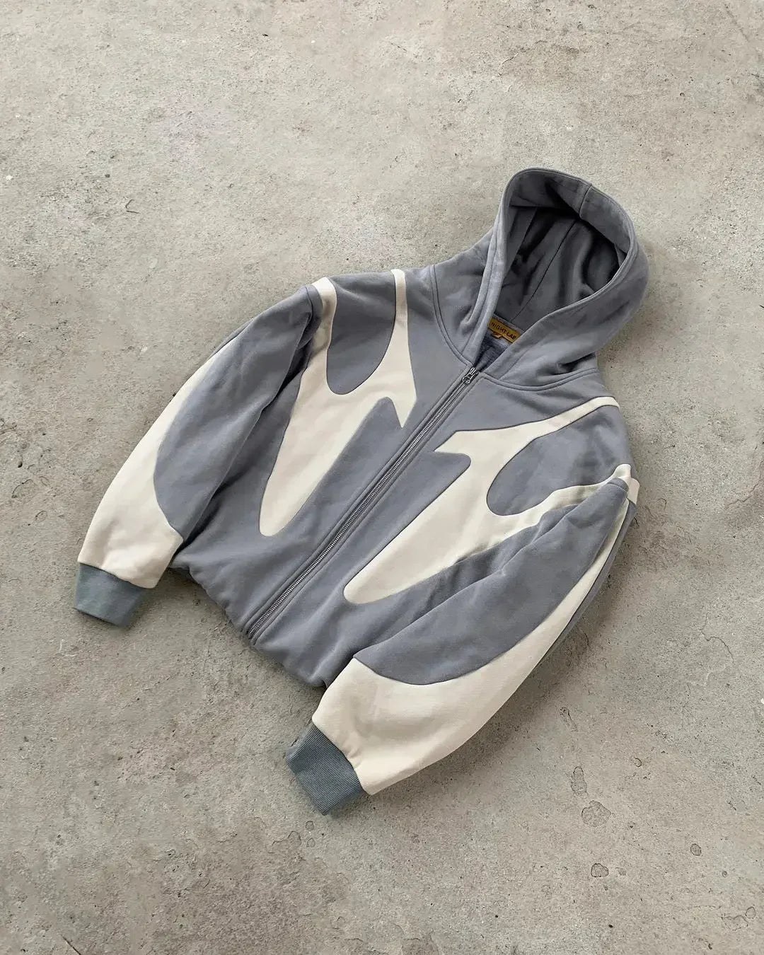 [INDUSTRY] American Fashion Embroidery Oversize Zipper Hoodie Men Y2K