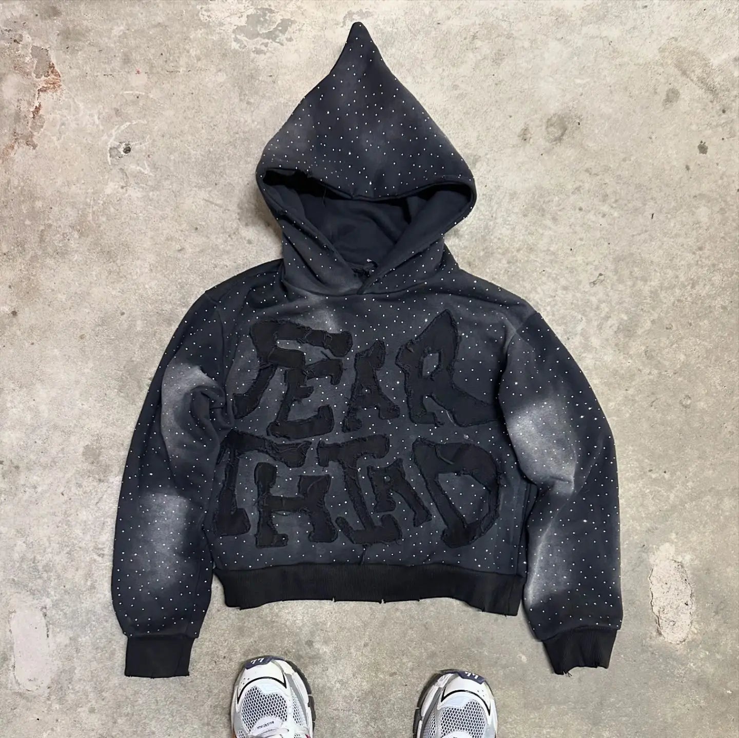 [INDUSTRY] American Fashion Embroidery Oversize Zipper Hoodie Men Y2K