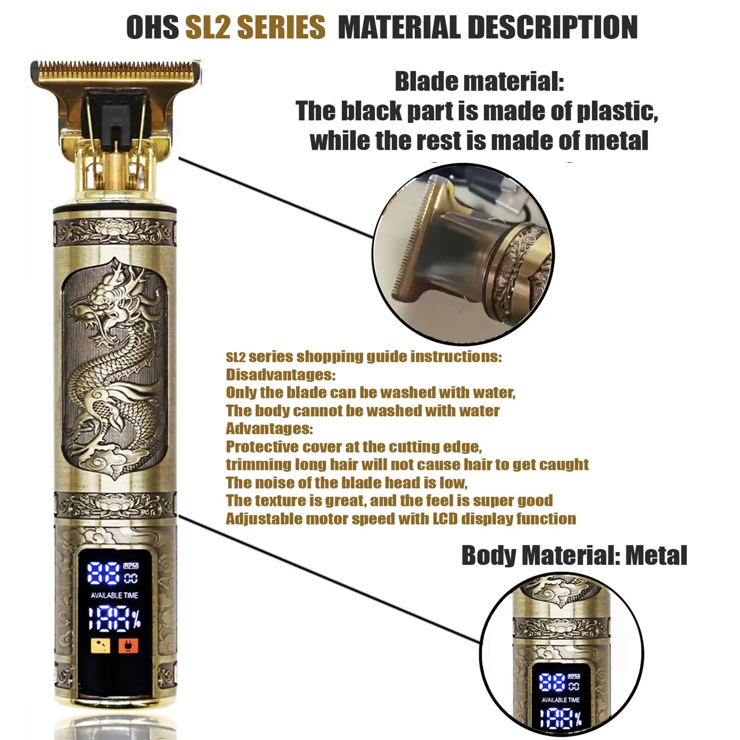 Hair Clipper  Body Hair Trimmer Men Haircut Machine 0mm Barber Shaver