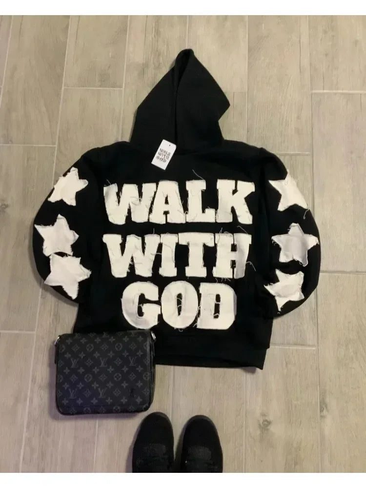 [INDUSTRY] American Fashion Embroidery Oversize Zipper Hoodie Men Y2K