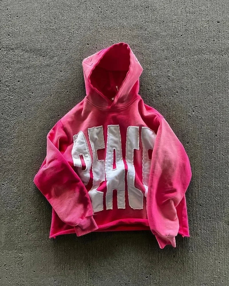[INDUSTRY] American Fashion Embroidery Oversize Zipper Hoodie Men Y2K