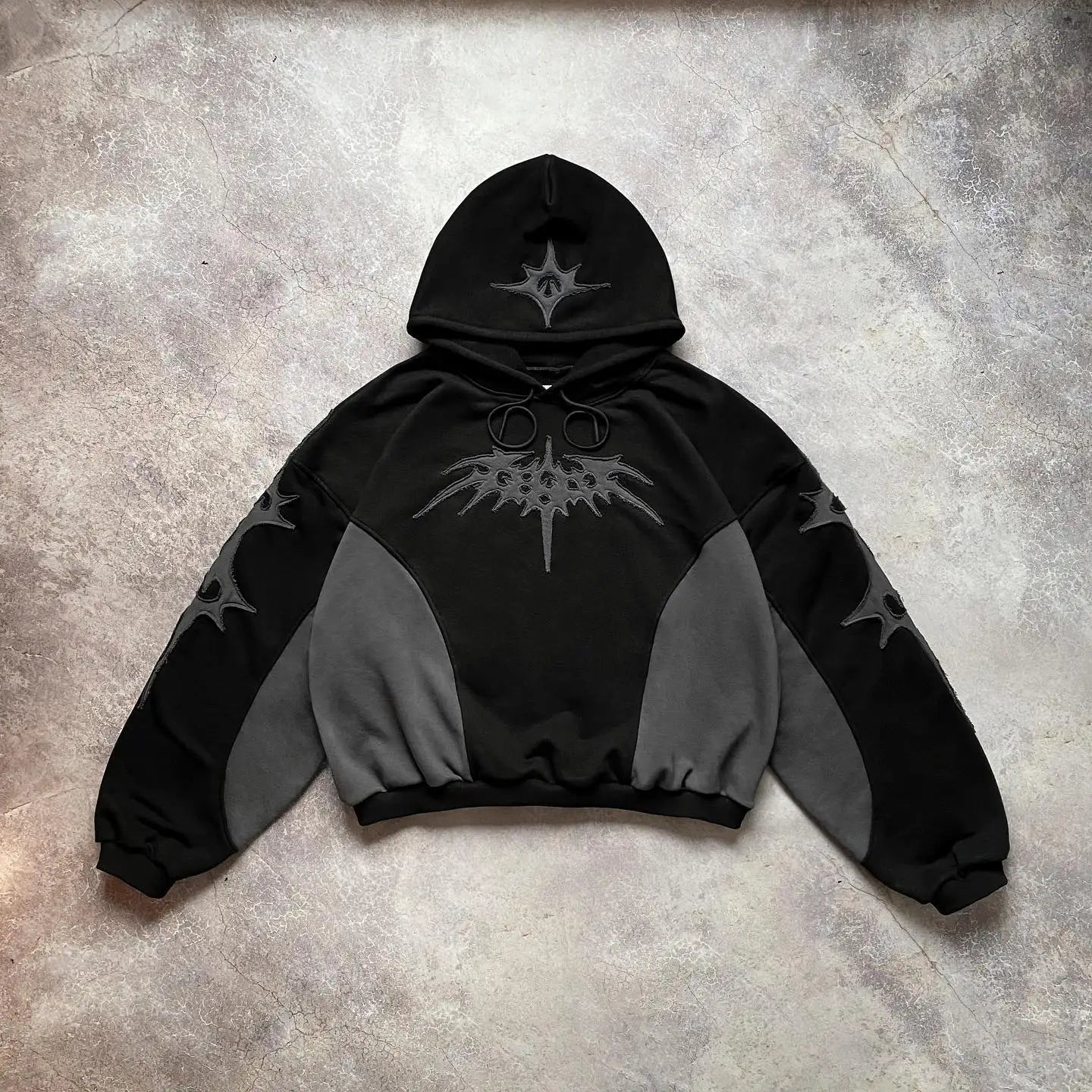 [INDUSTRY] American Fashion Embroidery Oversize Zipper Hoodie Men Y2K