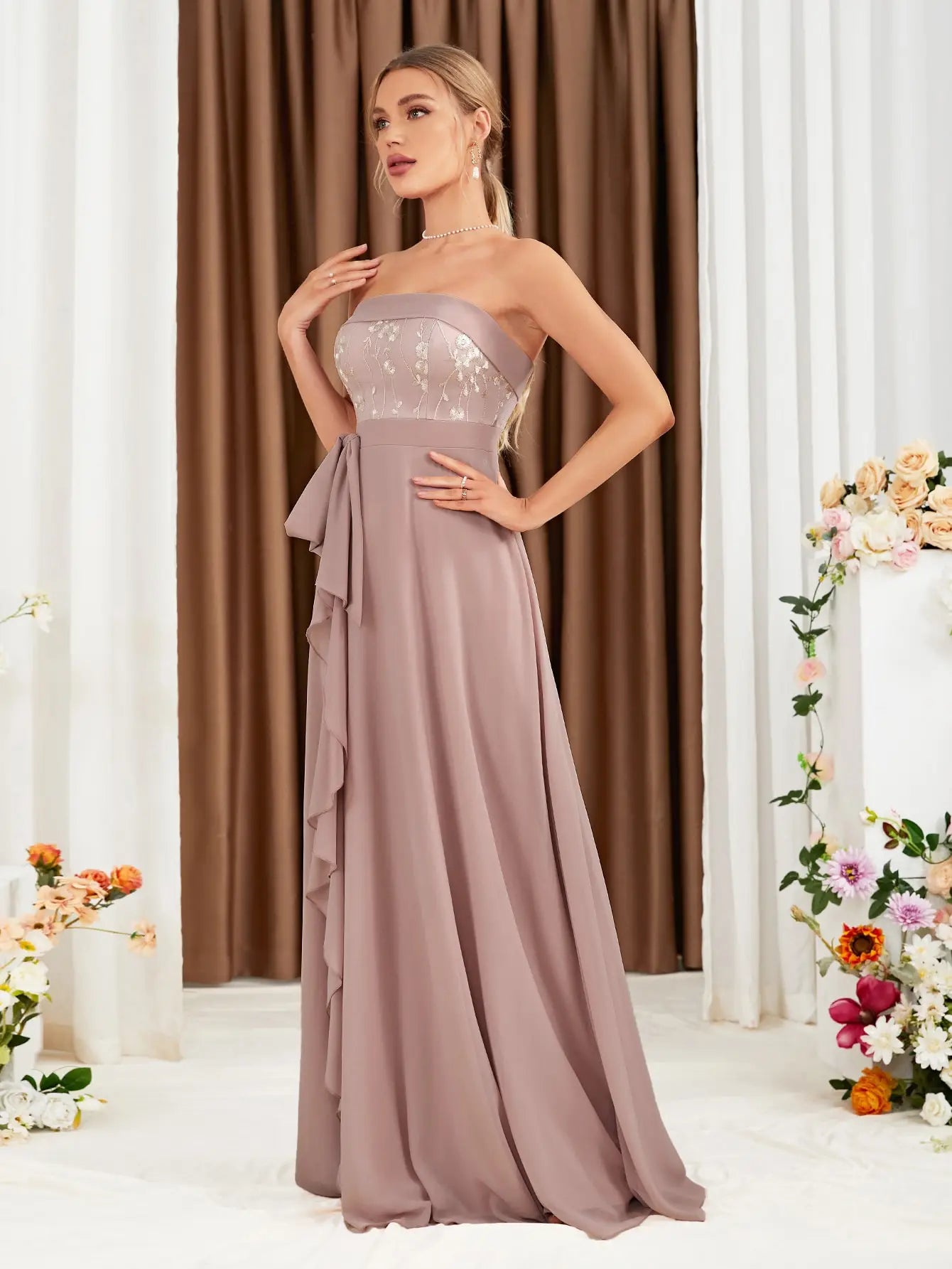 Formal Classic dress- Pink
