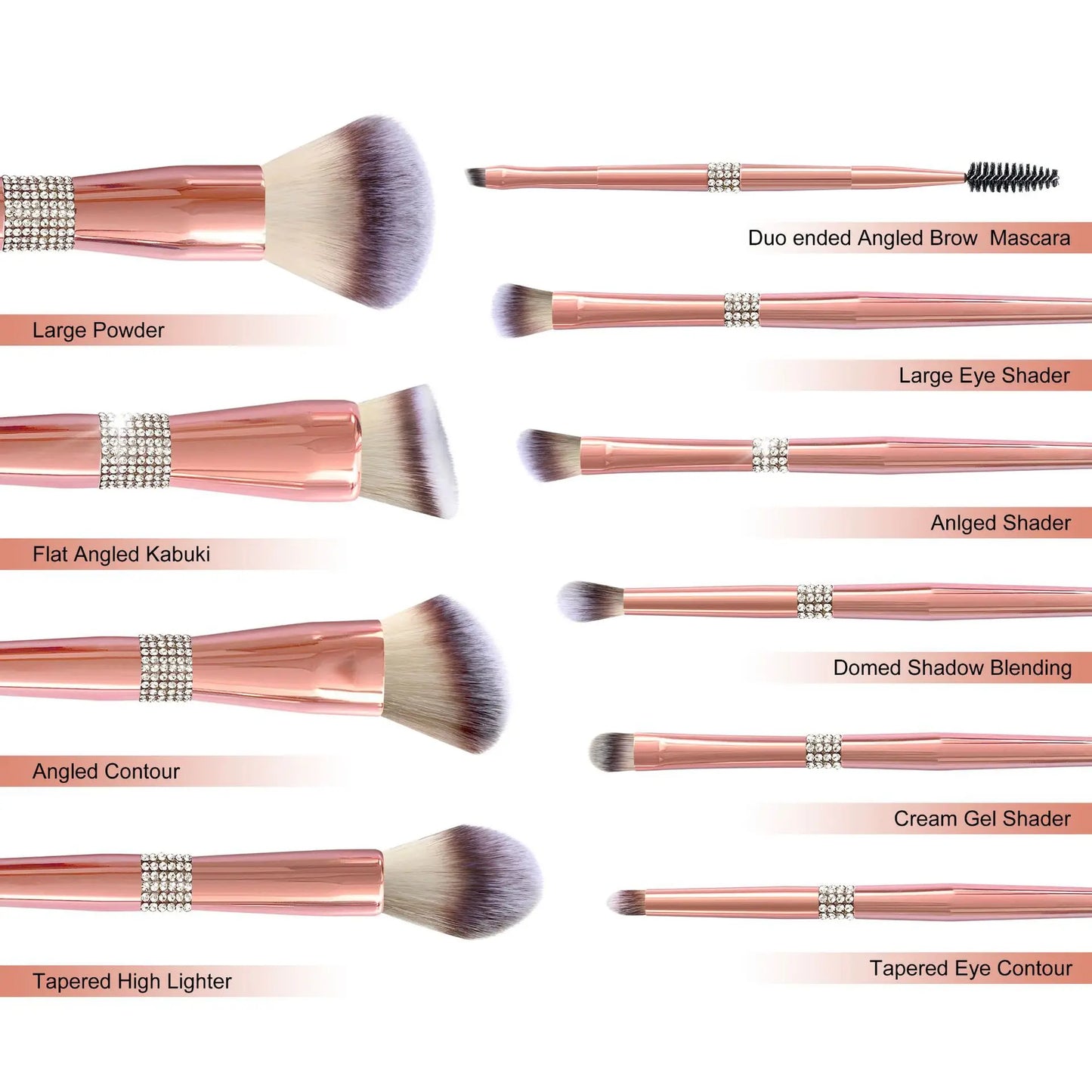 [INDUSTRY] 14pieces Rose Gold Makeup Brushes Set