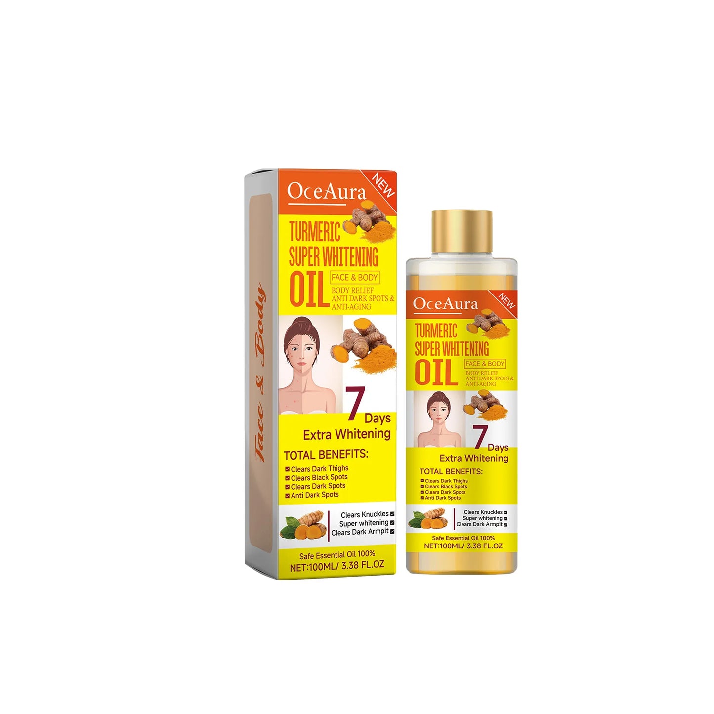 [INDUSTRY] Body Lightening Oil Remove Melanin Soothe Skin Brighten Turmeric Oils