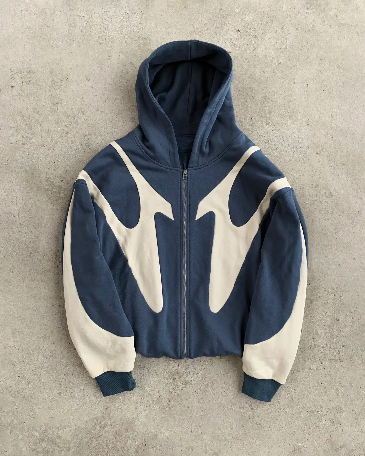 [INDUSTRY] American Fashion Embroidery Oversize Zipper Hoodie Men Y2K