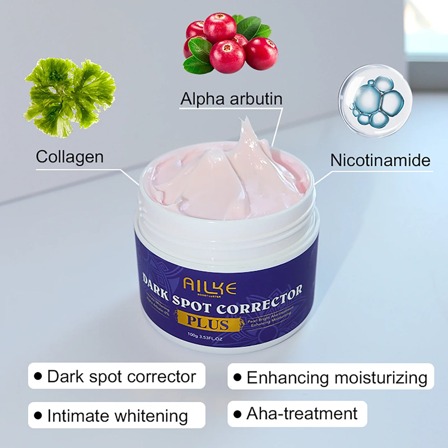 AILKE Skin Lightening Bleaching Cream, Remove Melanin, Black Spots, Cleaning, For Dark Skin, Black Skin, And Caramel Skin