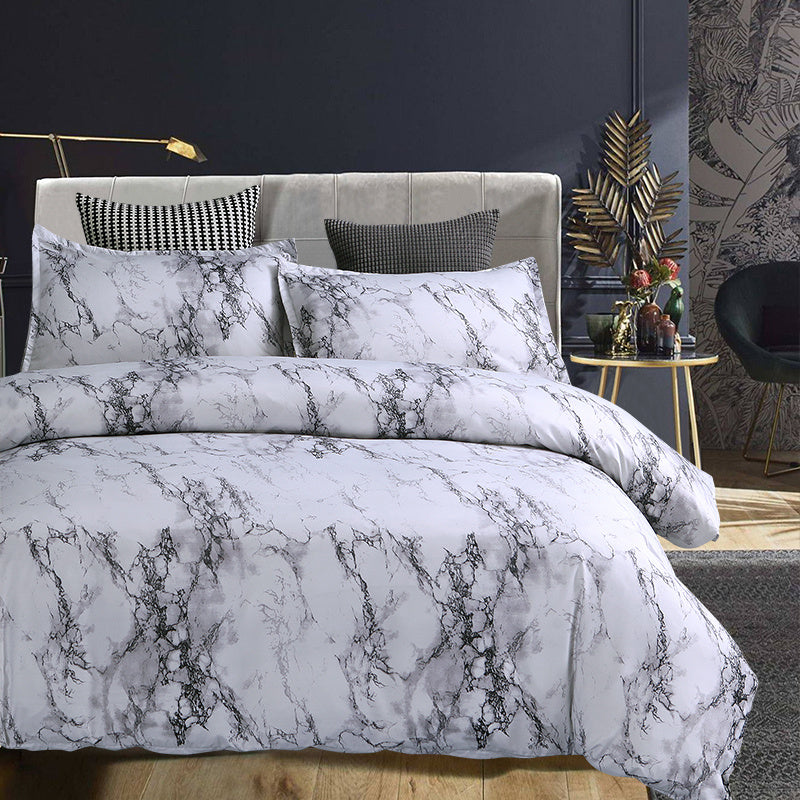 3-Piece Marble Luxury Duvet Cover Set