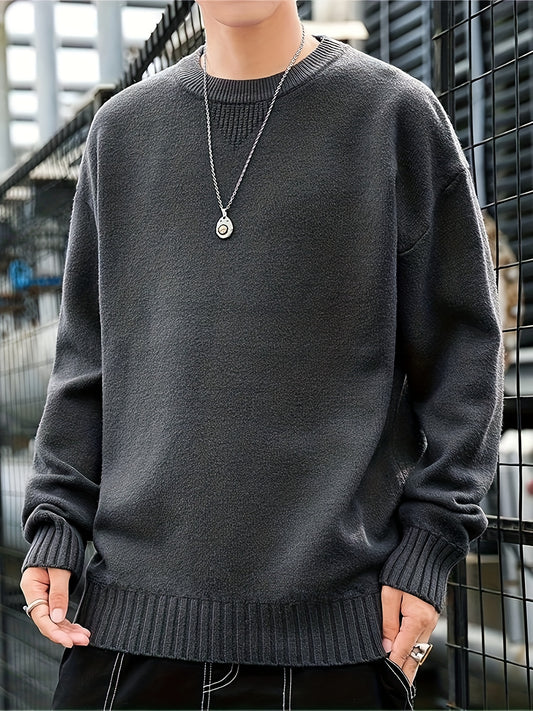 Cozy Knit Crew Neck Sweater - Men