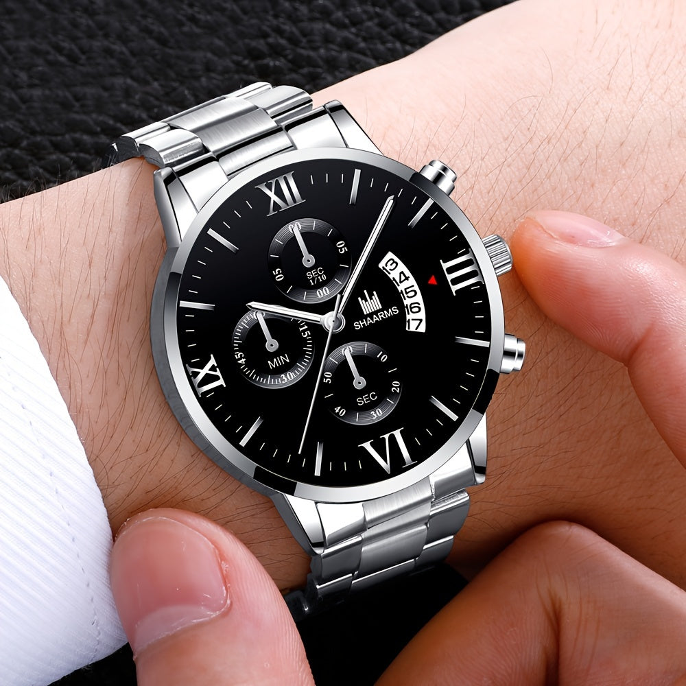 Men's Business Quartz Watch With Faux Three Subdials