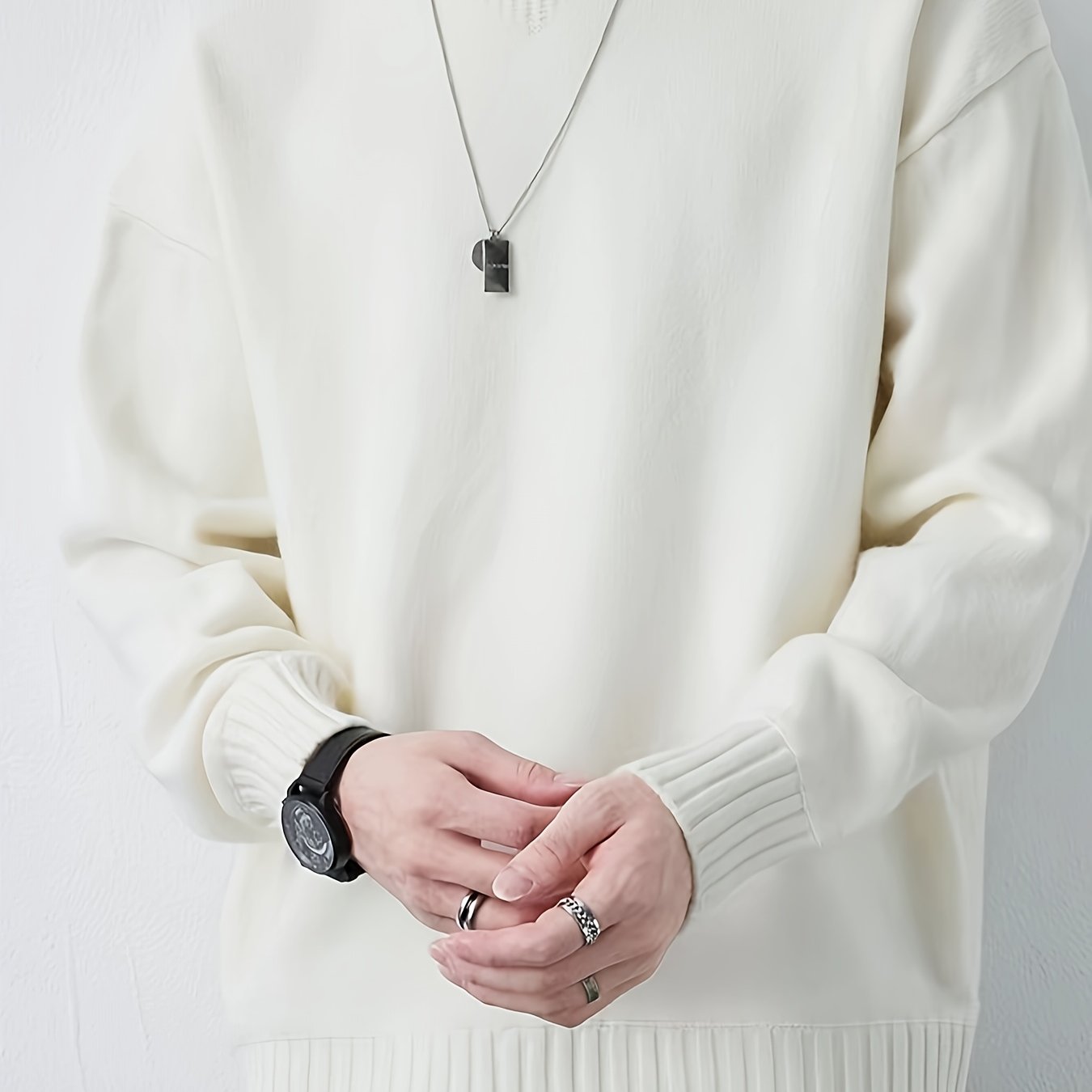 Cozy Knit Crew Neck Sweater - Men